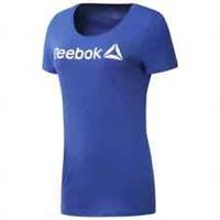 Reebok Linear Read Scoop Neck T-Shirt Size XS Royal Blue Crew RRP £25