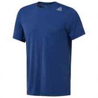 Reebok Mens Solid Training T-Shirt Size M Blue Nylon Sports Top - M Regular