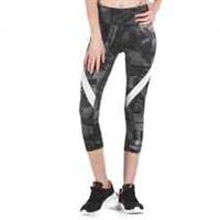 Reebok Sport Moonshift Capri Leggings Size M Grey Graphic Speedwick