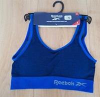 Reebok Ladies Black Blue Padded Sports Bra Cropped Gym Top Size S BNWT - S Regular