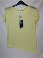 Reebok Womens Lightweight Burnout T-Shirt Lemon Yellow S UK8-10 NEW - S Regular