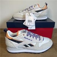 Reebok Womens Classic Leather UK 2.5 Chalk / Beige / Purple