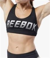 Reebok Womens Sports Bra Size 14 M Black Racerback Padded Graphic Print New - 14 Regular