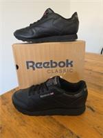 Reebok Classic Womens Black Leather Trainers UK 6 New