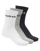 Reebok 3 Pack Crew Socks Black Grey White UK 8.5-10 Mens Sports BNWT - Large UK 8.5-10 EU 43-45 Regular