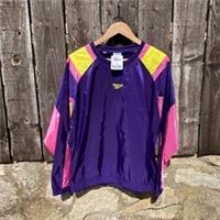 Reebok Classic Twin Vector Crewneck Jumper M Purple Yellow Pink Track Top Retro