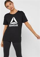 Reebok Black Logo Workout T-Shirt UK M 10-12 Speedwick Training Top Y2K RRP &pound;28