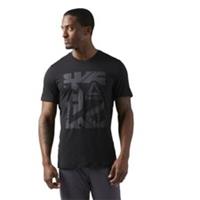 Reebok Mens Workout Ready Tech T-Shirt Top Size S Small RRP &pound;28 Black Logo - S Regular