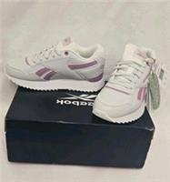 Reebok Older Girls White/Pink Trainers UK Size 2.5 EU 35 RRP &pound;65