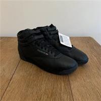 Reebok Classic Freestyle Hi Black Leather High Top Trainers UK 8 New