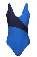 Blue Navy Panel Reebok Swimming Costume Ladies Woman Size Medium ONE PIECE New - M Regular