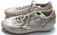 Reebok cream gold canvas & leather trainers UK size 4 NEW