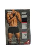 Reebok Mens 3 Pack Black Cotton Elastane Trunks - XL - XL Regular