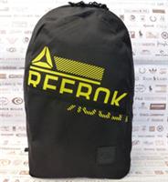 REEBOK Backpack Graphic Branded Mens Rucksack Black Shoulder Laptop Canvas Bag