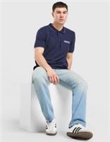 New Reebok Tipped Polo Shirt Navy Blue 100% Cotton Short Sleeve Mens Top Size L - L Regular