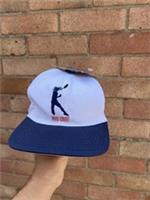 Vintage Reebok Baseball Cap Hard Court Embroidered White Blue Tennis Adjustable
