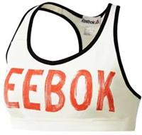 New Reebok Sports Bra Vest Top Ladies Womens Running Gym Training Fitness White - XS Regular