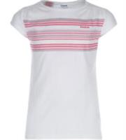 Reebok Summer T-Shirt Girls 9-10y 11-12y White Cap Sleeve Tank Top Striped Tee