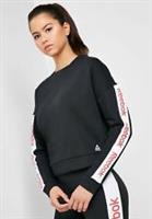 Reebok Women's Linear Logo Crew Sweatshirt Fashion Top Long Sleeve EK1353 Black - L Regular