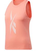 Reebok Workout Ready Supremium Big Logo Womens Coral Tank UK Size XS #REF70