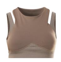 Reebok Layered Sports Bra Womens Brown Size UK XL #REF23