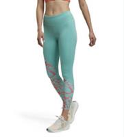 Reebok Printed Leggings Womens Green Size UK Large #REF33