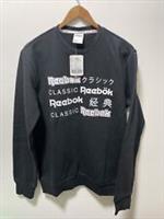 Reebok Classics International Graphic Crew Pullover Black Brand New Tags - M Regular