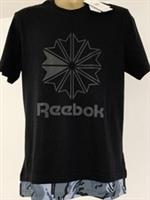 Reebok Classic F Layered T-Shirt BK5010 Men's UK M, Black Camouflage Hem, New - M Regular