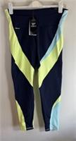 Reebok Les Mills Lux Bold Tight Leggings UK XL/S Speedwick Navy & Multi BNWT - XL/S Regular