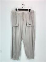 Reebok Beige Plain Sports Cargo Crop Joggers Relaxed Fit Drawstring Waist XL NEW - XL Regular