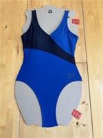 Blue Navy Panel Reebok One Piece Swimming Costume Ladies Woman Size Medium BNWT - M Regular