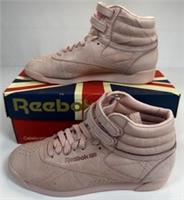 Reebok Freestyle Hi Womens Classic Trainers Hi-Top Sneakers Polish Pink- UK 5