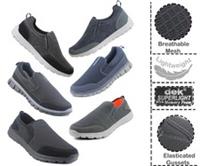 MENS SUPERLIGHT MEMORY FOAM SLIP ON GO WALK SUMMER MESH PUMP TRAINERS SHOES SIZE
