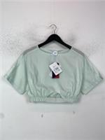 Reebok Mint Green Crop Top Crew Neck Short Sleeve M NEW - M Regular