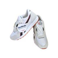 Men's Trainers Reebok Classic Leather Shoes in White And Orange Bottom UK 10