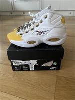 Reebok Question Mid Allen Iverson White Yellow Toe Lakers PE Men's Size 7.5