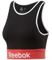 Reebok Sports Bra Vest Top Ladies Womens Running Gym Training Fitness Black Blue - L Regular