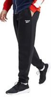 Men's Reebok Joggers Tracksuit Bottoms Track Sweat Jogging Pants - Black - S Regular