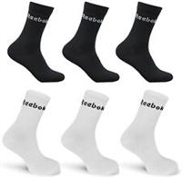 Reebok Mens Socks Mid Crew 3 Pairs Sports Black or White Active Core New Genuine - 6.5 to 8 (EU 40-42) Regular