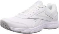 MENS REBOOK WORK N CUSHION 4.0 WHITE LEATHER LACE UP TRAINERS