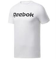 Mens Reebok Logo T-Shirt Top Slim Fit - White - Gym Running Fitness - M Regular