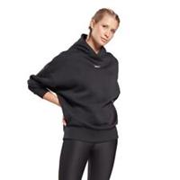 Reebok Hoodie Womens Medium 12-14 Black Oversized Fleece Lining Embroidered Logo