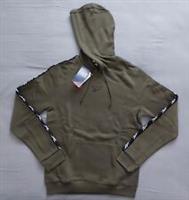 Reebok Hoodie Mens Small Green Khaki Kangaroo Pocket Fleece Lined Retro Taping - S Regular