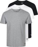 Reebok Men's 3 Pack Santo Shirt, Black/White/Grey Marl Size S - S Regular