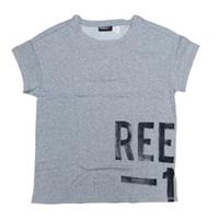 Reebok T-Shirt Womens Small 8-10 Grey Oversized Loose Fit Cotton Terry Lining - S Regular