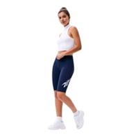 Reebok Bike Shorts Womens XS 4-6 Navy Wide Waistband Cotton Blend Gym Training - XS Petites