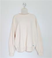 Reebok Sweatshirt Size L Cream Womens Crew Neck Jersey Sportswear Pullover Logo - L Regular