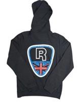 Reebok Mens Hoodie Small Black Full Zip Fleece Lined Union Jack Logo Vintage - S Regular