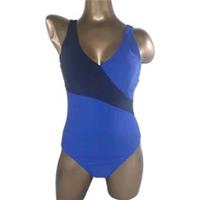 Reebok Swimsuit One Piece Swimming Costume Padded Two Tone Blue - 12 Regular