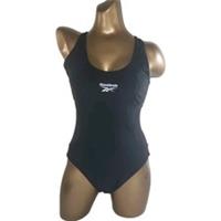 Reebok Swimsuit One Piece Swimming Costume Padded Black Mesh Sides Cut Out Back - 10 Regular